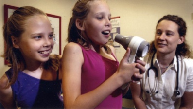 Twins participating in an asthma study asthma study